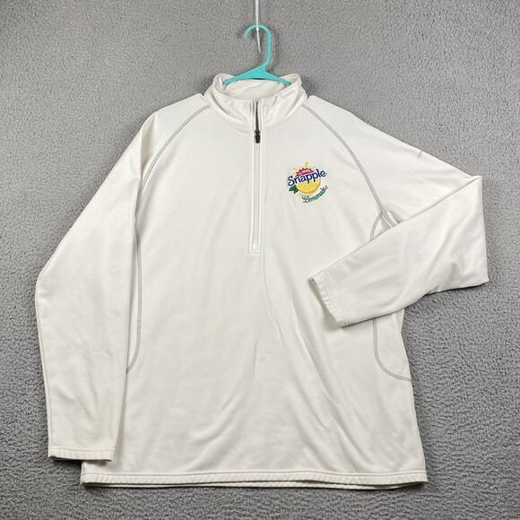 Eddie Bauer 1/4 Zip Pullover Sweater Men's 2XL Solid White Outdoors Causal - Picture 1 of 10